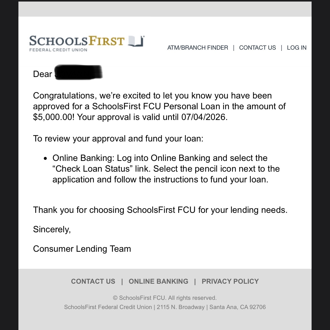 Funding approval